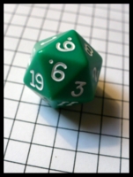 Dice : Dice - 20D - Medium Green With White Numerals